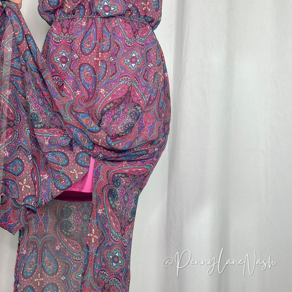 L8ter Paisley Blouson Halter Maxi Dress - Picture 11 of 11